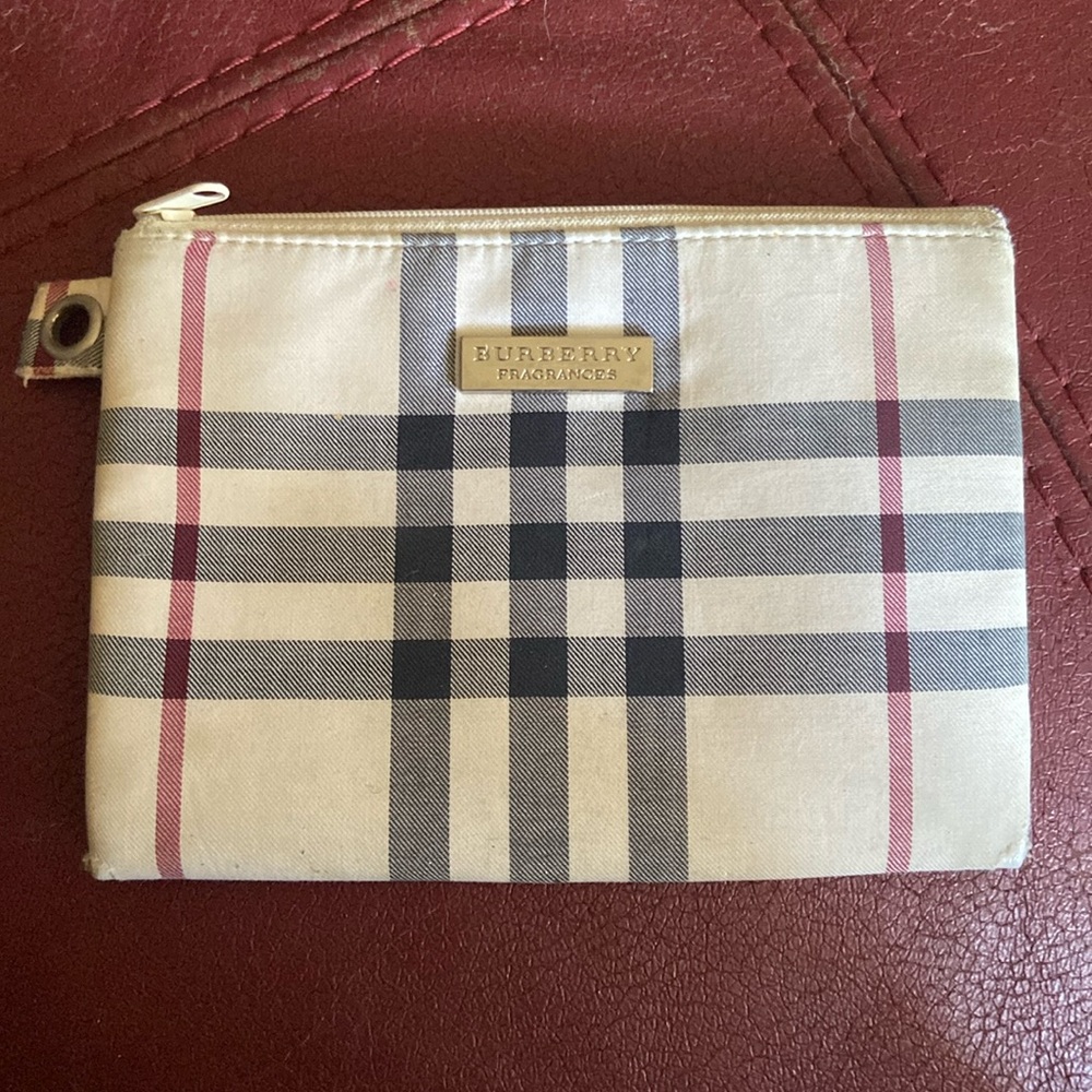 Authentic Burberry Fragrances Check Pouch Cosmetic Bag
